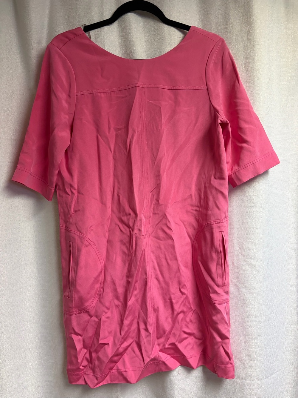 Silk Pink Scoop Neck Mini Dress
